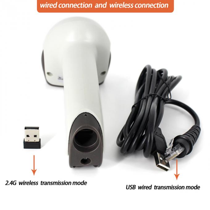 CCD Wired Wireless Hands Free Barcode Scanner USB 2.4G Programmable Preamble