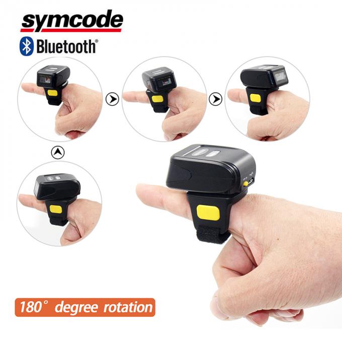 Small Finger Ring Barcode Scanner Retail Store Large Capacity Battery