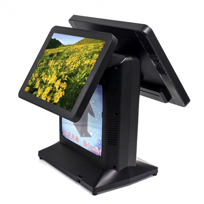 Touch Dual Screen Supermarket POS System With 2D Code Dedicated Camera