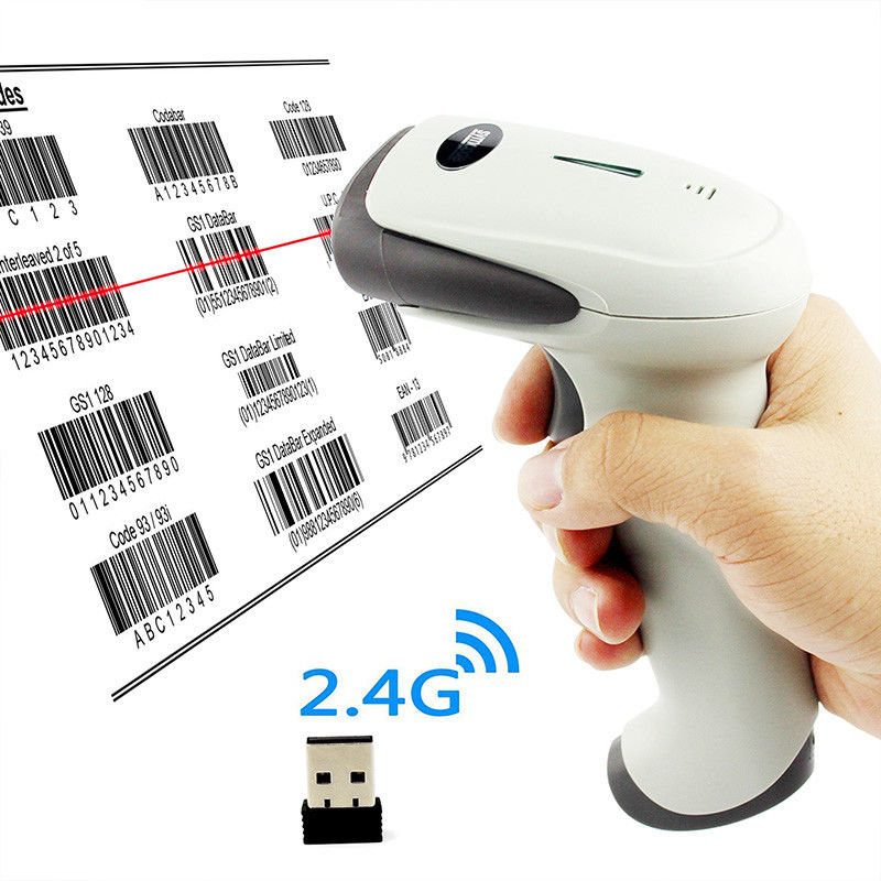 Dual Mode Symcode Wireless Barcode Scanner USB Receiver And Built - In 512K Memory