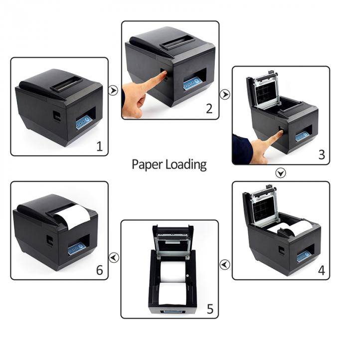 Desktop Restaurant Supermarket 80mm Receipt Printer Low Noise Easy Use