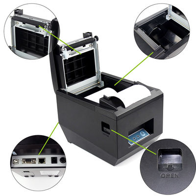 USB Auto Cutter 80mm Thermal Printer Cash Drawer Control For Restaurant